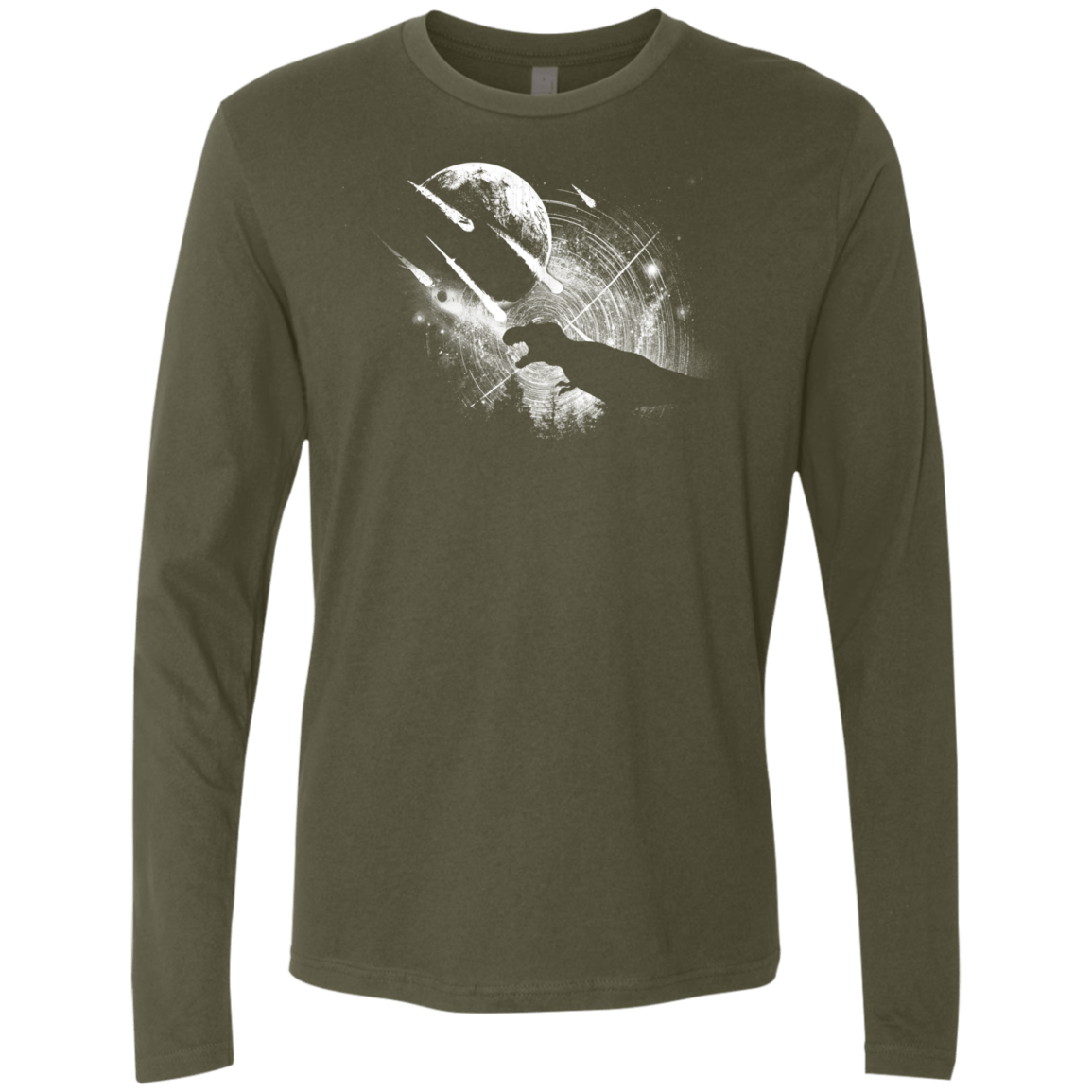 T-Shirts Military Green / Small Dino death Men's Premium Long Sleeve