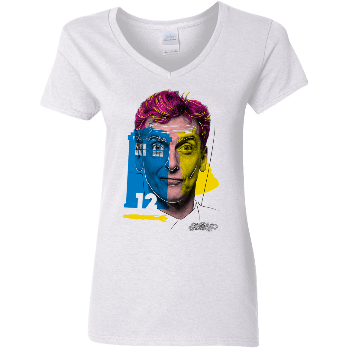 T-Shirts White / S Doctor Warwhol 12 Women's V-Neck T-Shirt