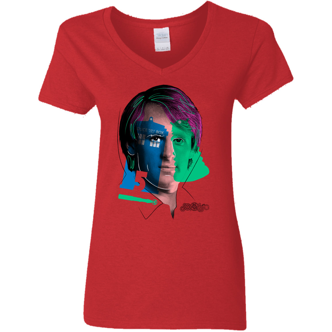 T-Shirts Red / S Doctor Warwhol 5 Women's V-Neck T-Shirt