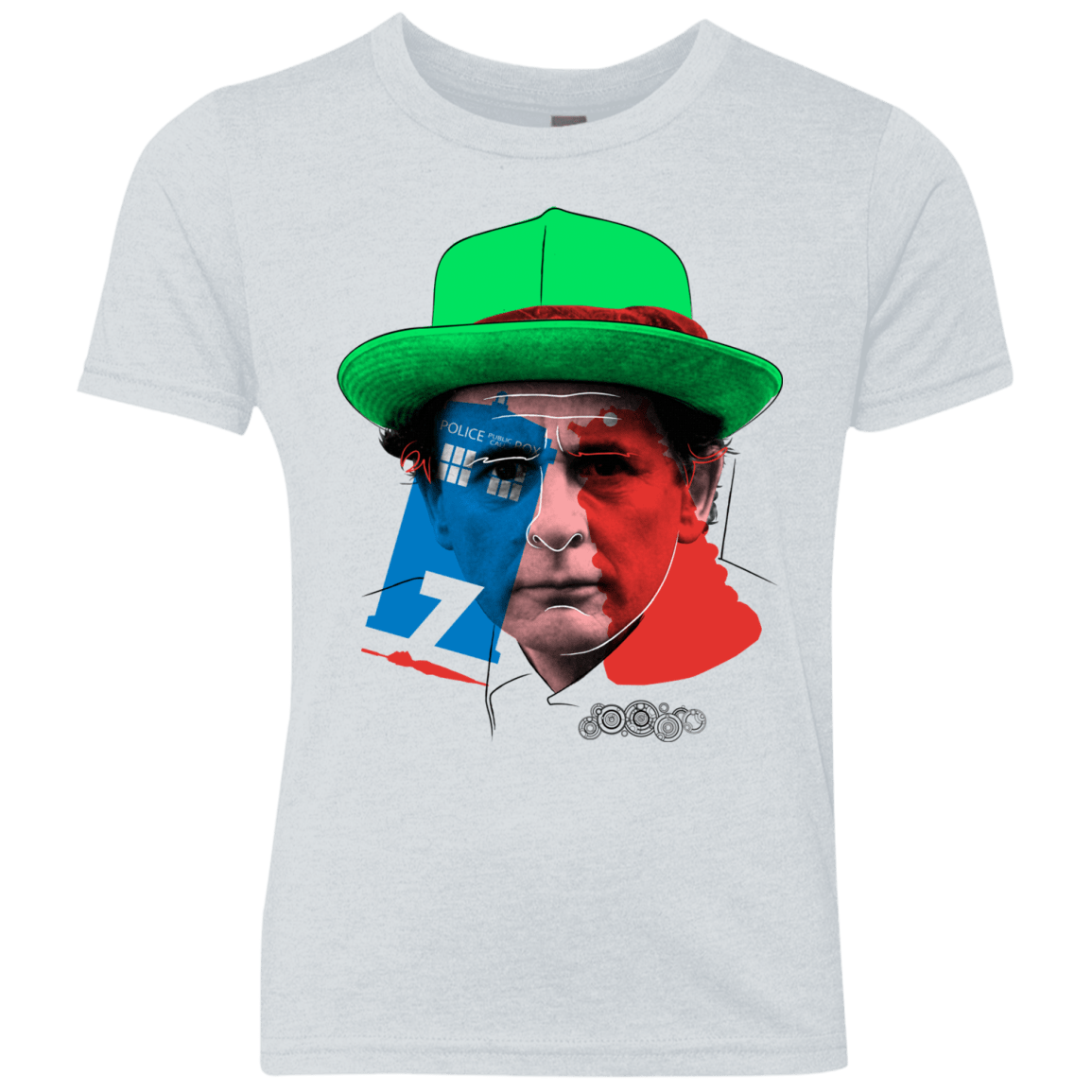 T-Shirts Heather White / YXS Doctor Warwhol 7 Youth Triblend T-Shirt