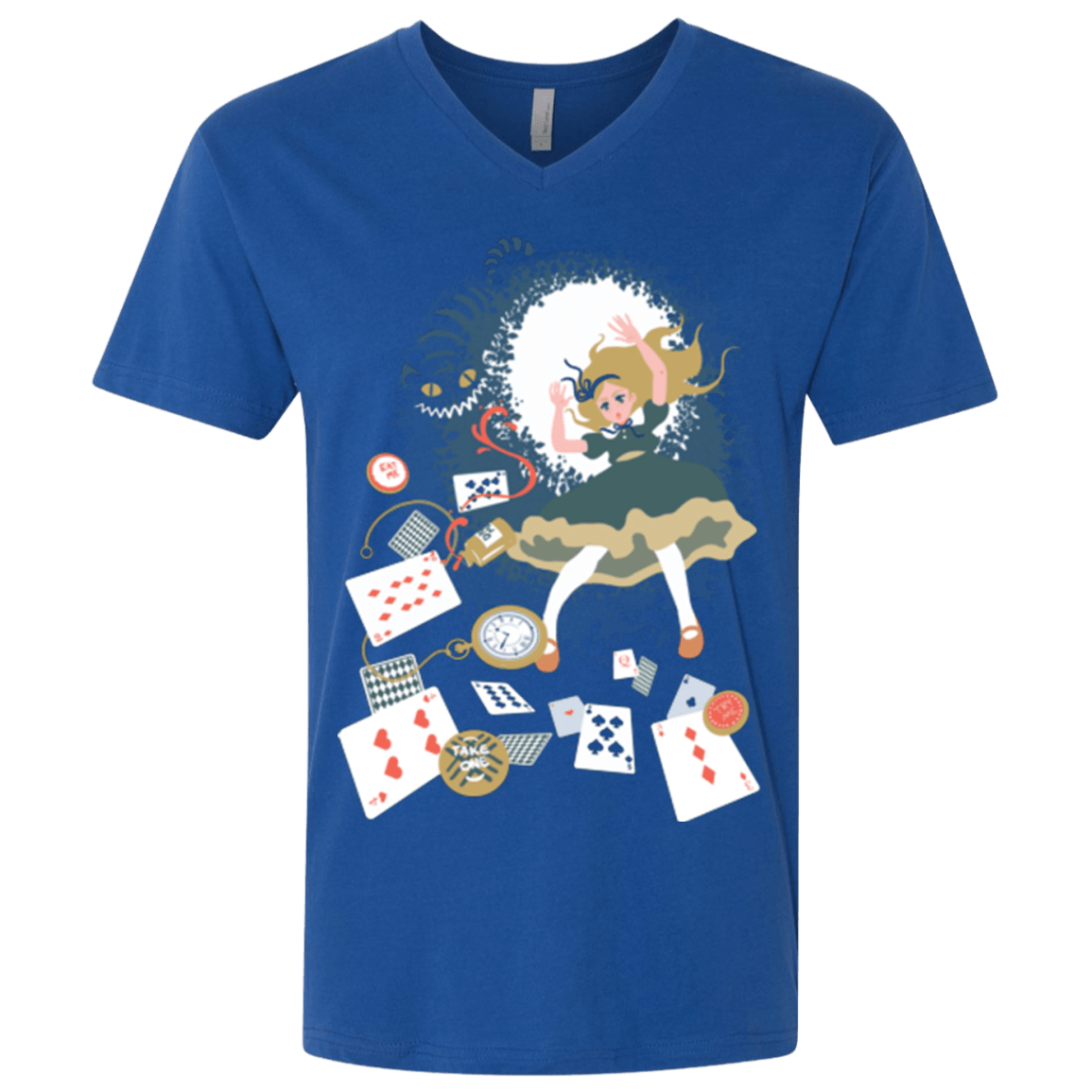 T-Shirts Royal / X-Small Down the rabbit hole Men's Premium V-Neck
