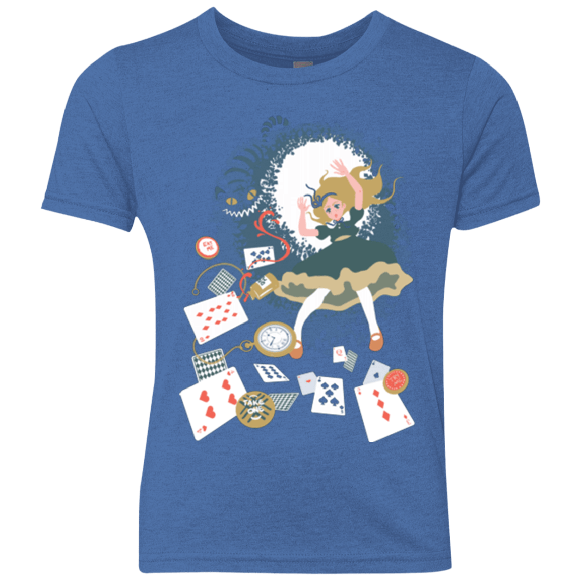 T-Shirts Vintage Royal / YXS Down the rabbit hole Youth Triblend T-Shirt