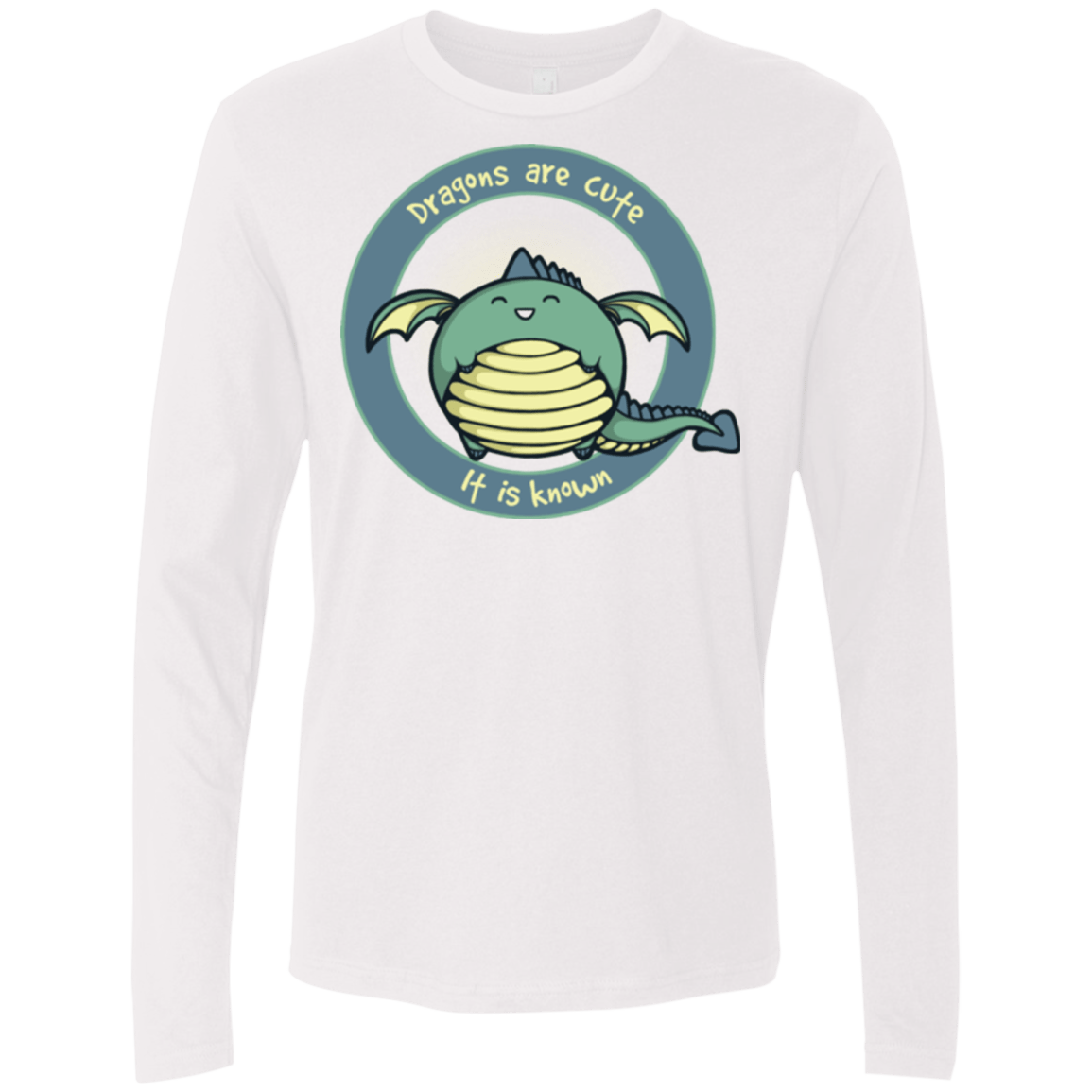 T-Shirts White / Small Dragons are Cute Men's Premium Long Sleeve