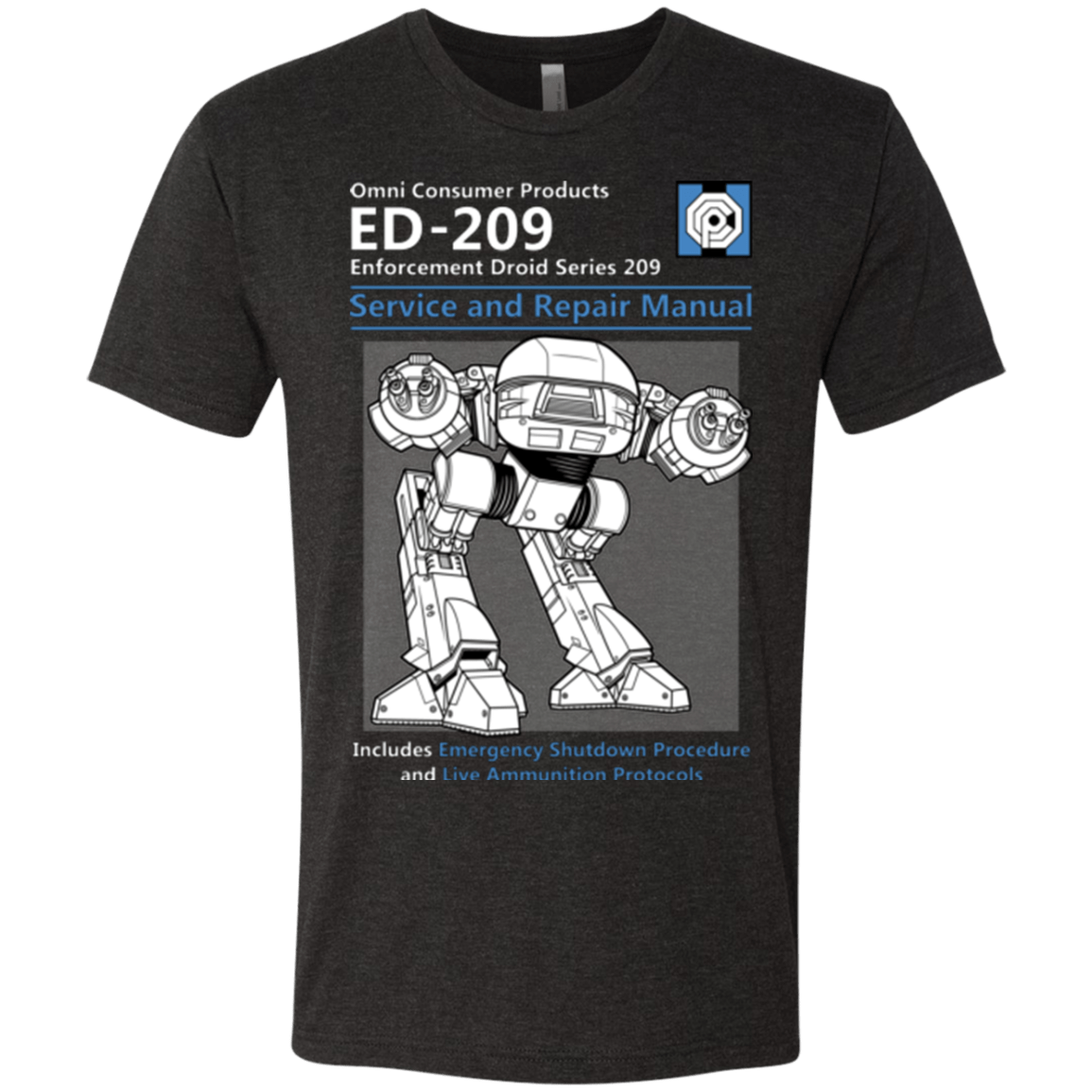 T-Shirts Vintage Black / Small ED209 SERVICE & REPAIR MANUAL Men's Triblend T-Shirt