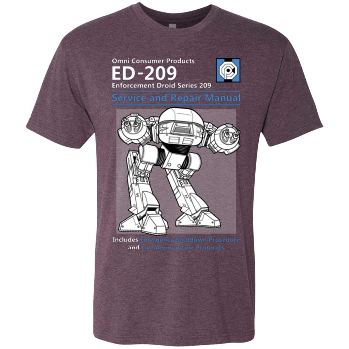 T-Shirts Vintage Purple / Small ED209 SERVICE & REPAIR MANUAL Men's Triblend T-Shirt
