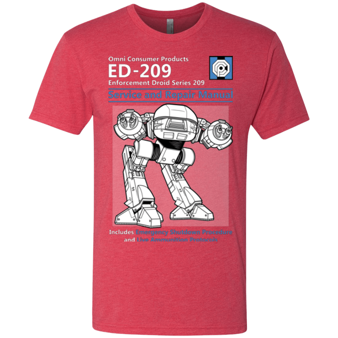 T-Shirts Vintage Red / Small ED209 SERVICE & REPAIR MANUAL Men's Triblend T-Shirt