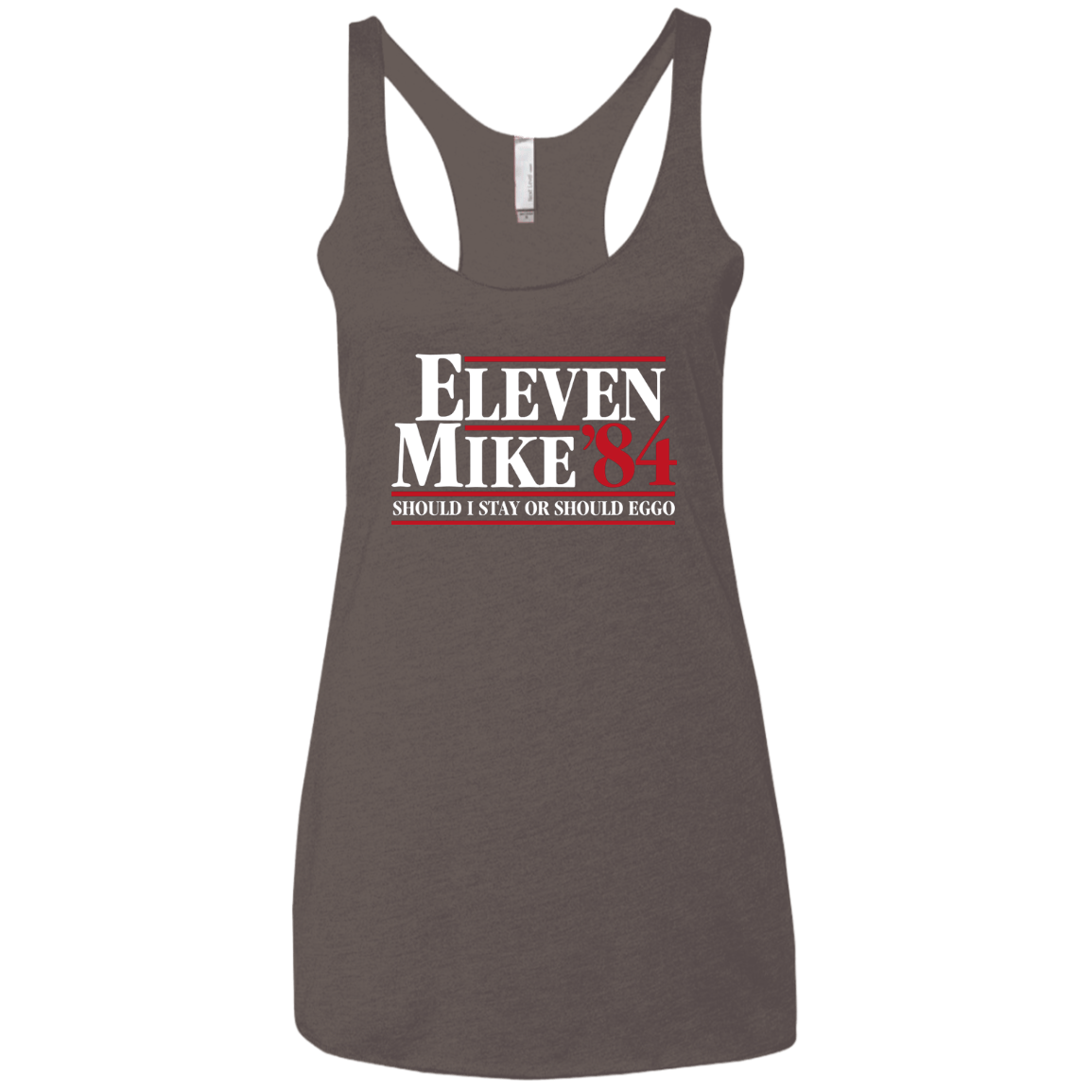 T-Shirts Macchiato / X-Small Eleven Mike 84 - Should I Stay or Should Eggo Women's Triblend Racerback Tank