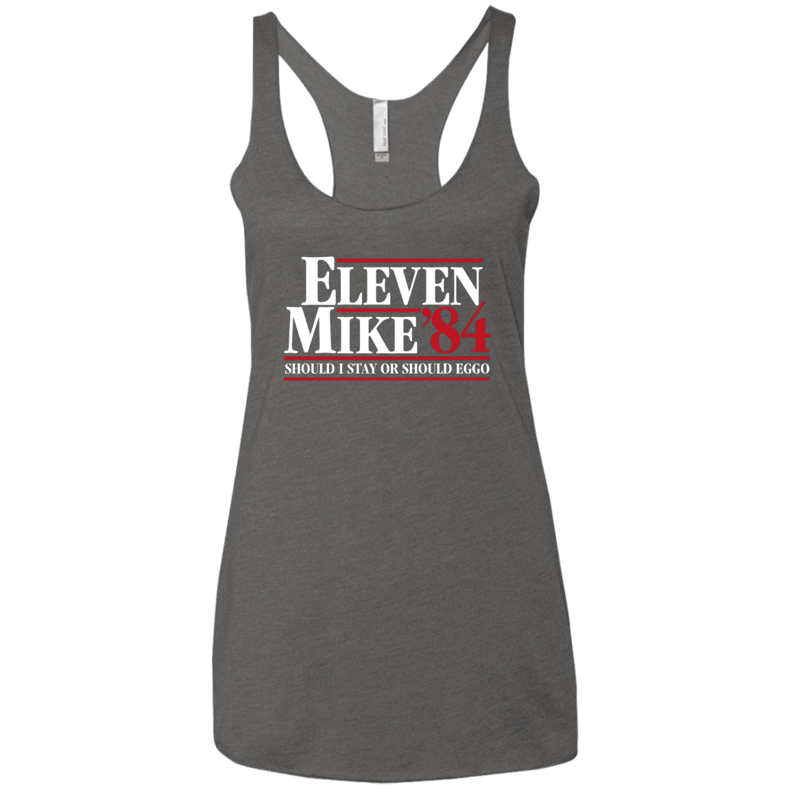 T-Shirts Premium Heather / X-Small Eleven Mike 84 - Should I Stay or Should Eggo Women's Triblend Racerback Tank