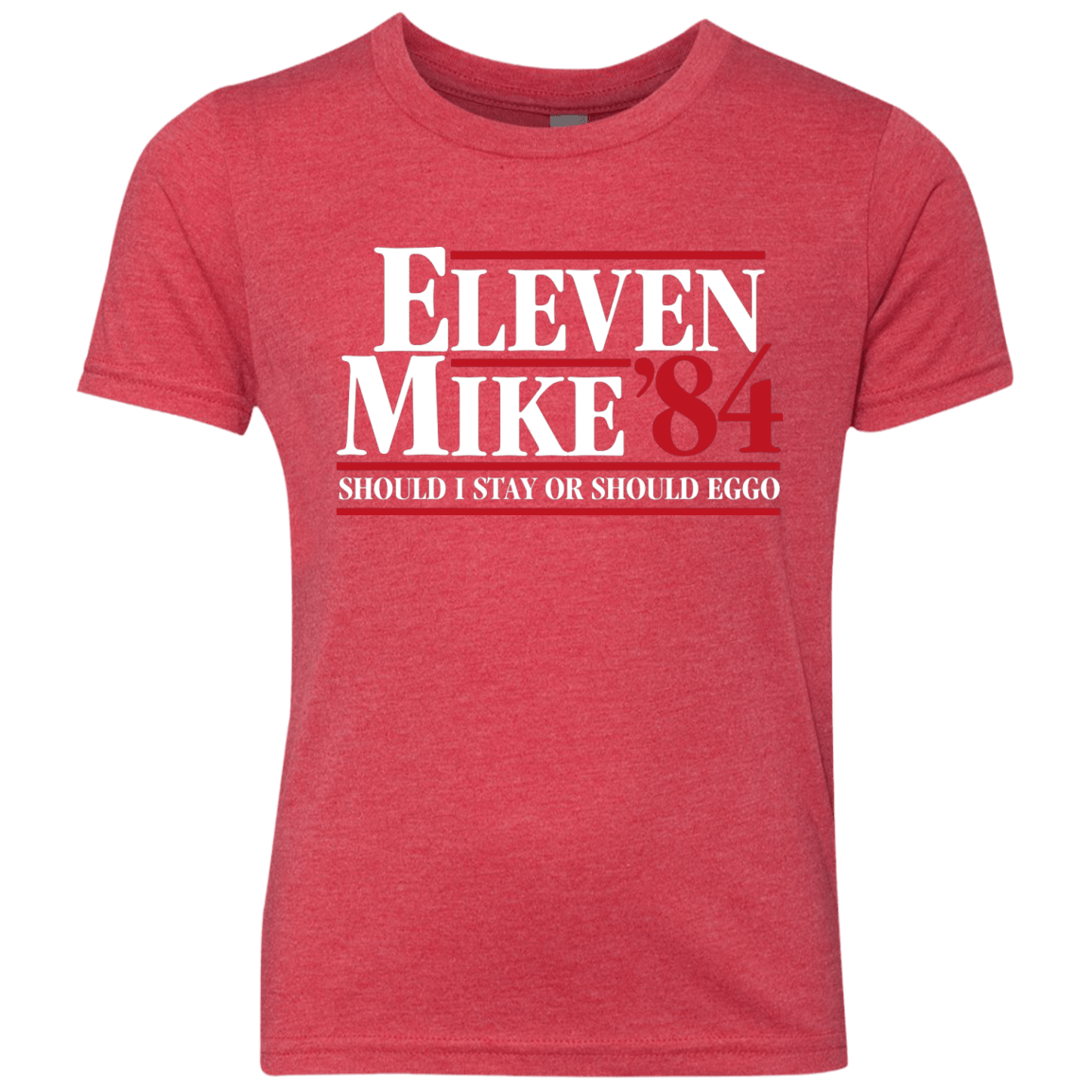 T-Shirts Vintage Red / YXS Eleven Mike 84 - Should I Stay or Should Eggo Youth Triblend T-Shirt