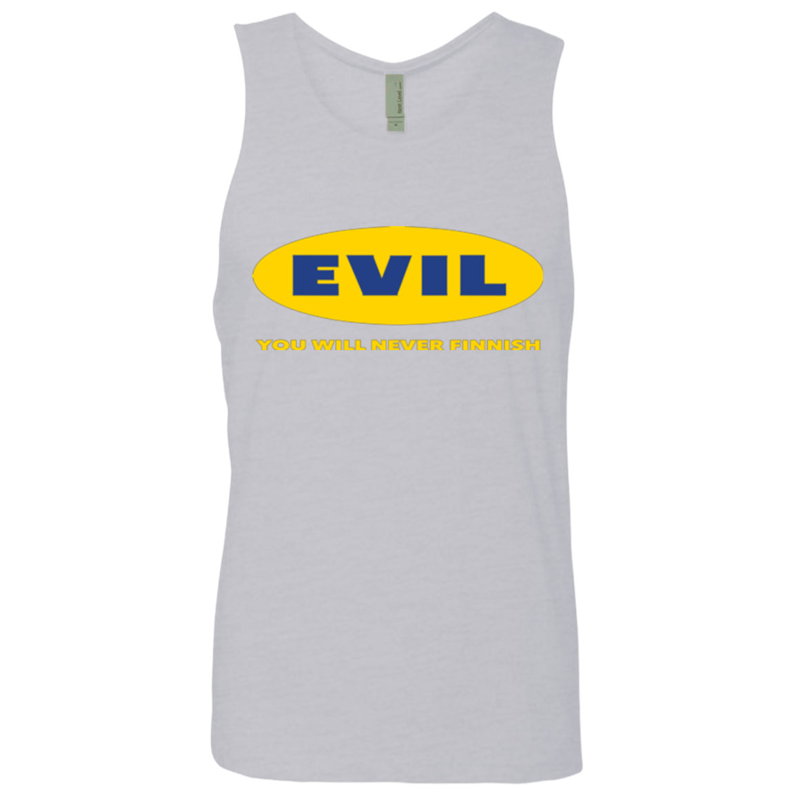 T-Shirts Heather Grey / Small EVIL Never Finnish Men's Premium Tank Top