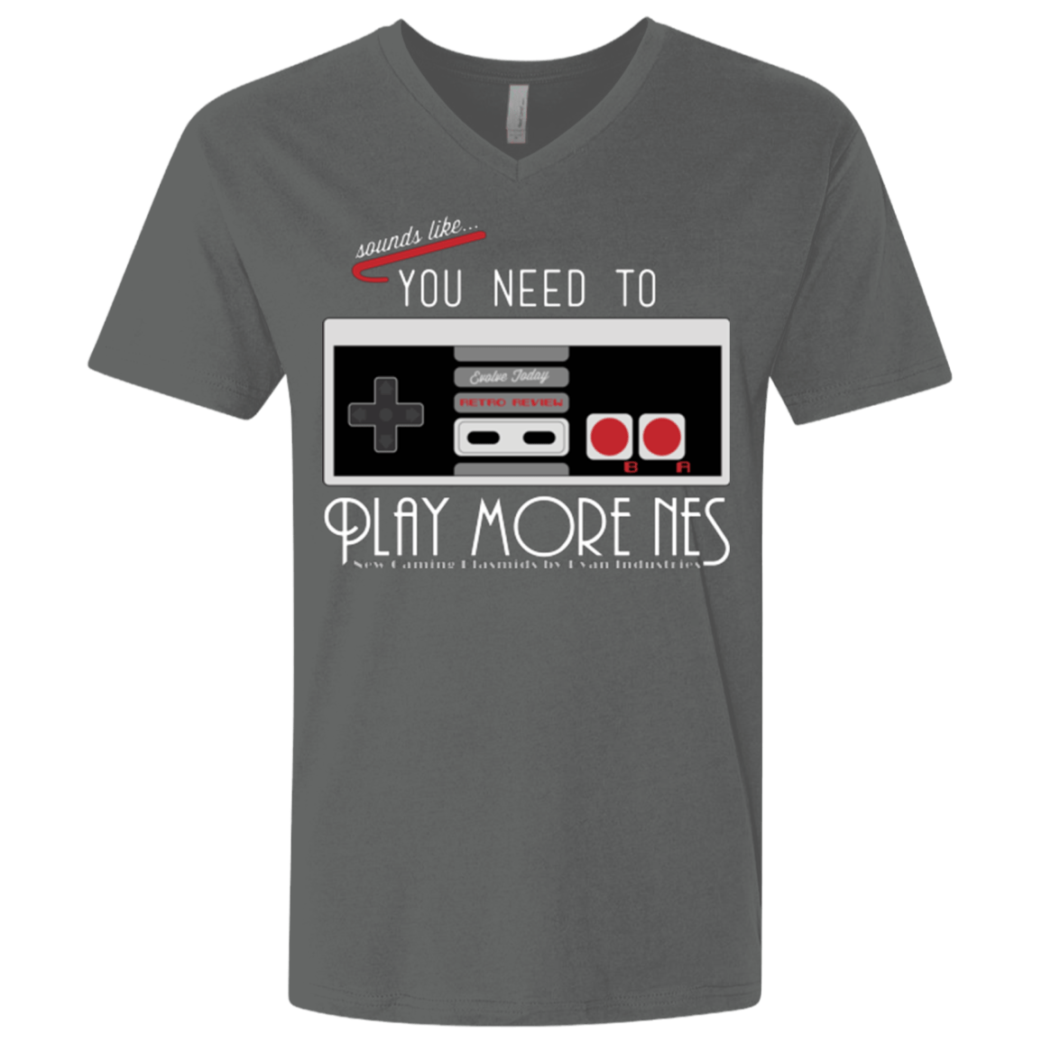 T-Shirts Heavy Metal / X-Small Evolve Today! Play More NES Men's Premium V-Neck