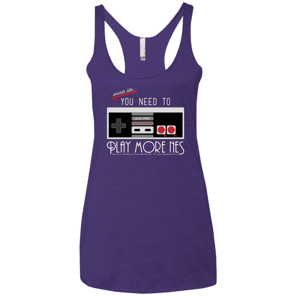 T-Shirts Purple / X-Small Evolve Today! Play More NES Women's Triblend Racerback Tank