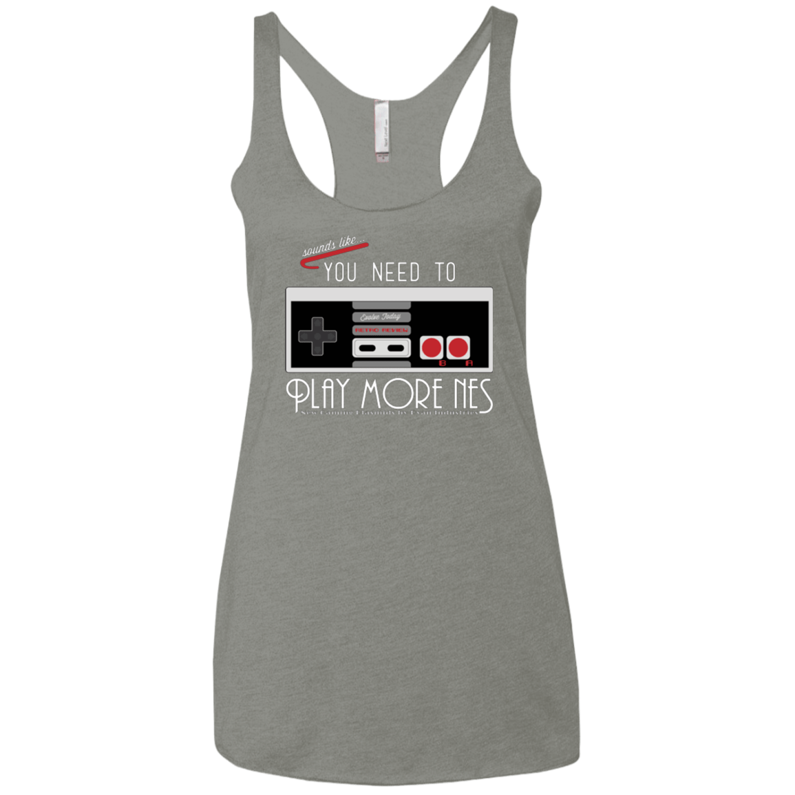 T-Shirts Venetian Grey / X-Small Evolve Today! Play More NES Women's Triblend Racerback Tank