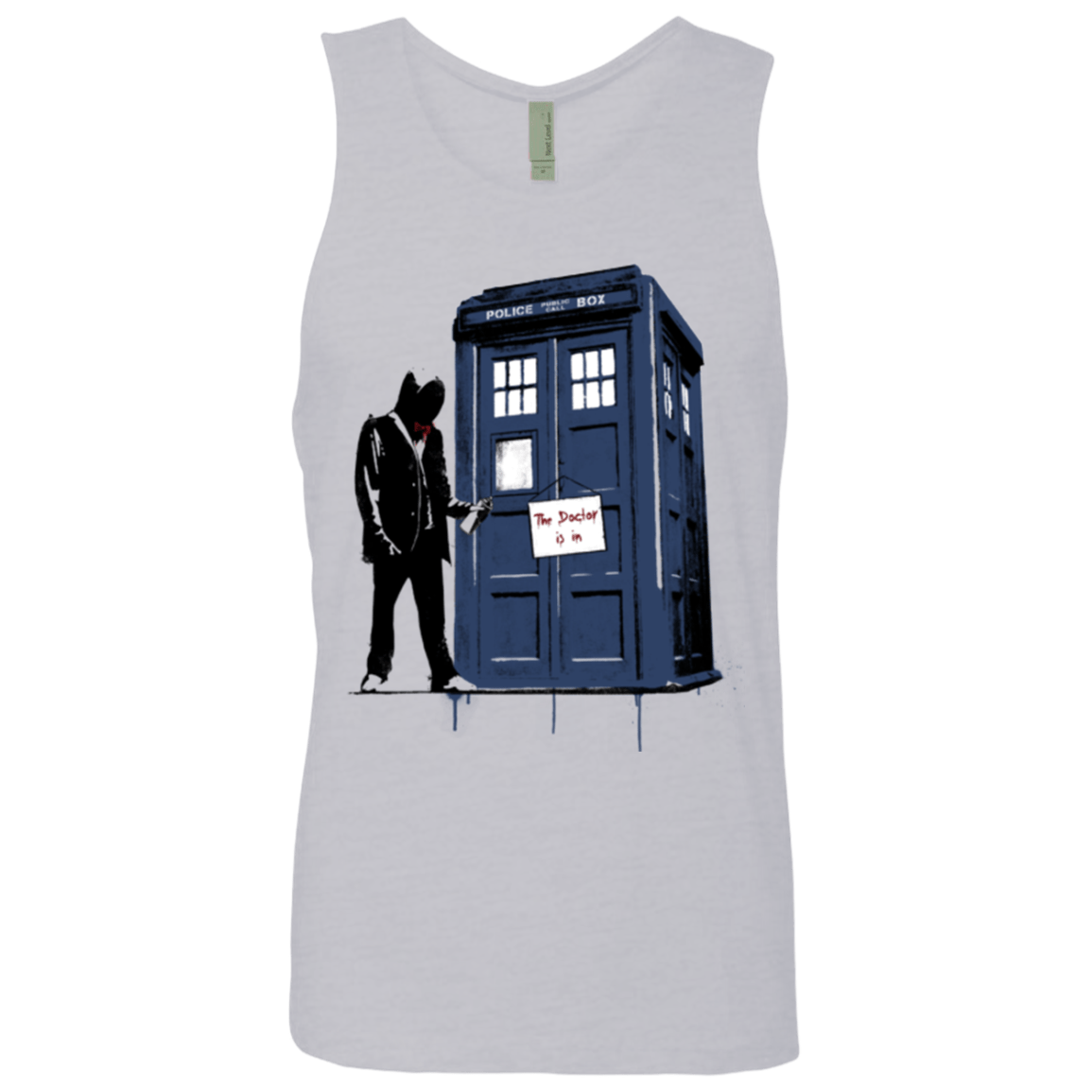 T-Shirts Heather Grey / Small Exit Through Tardis Men's Premium Tank Top