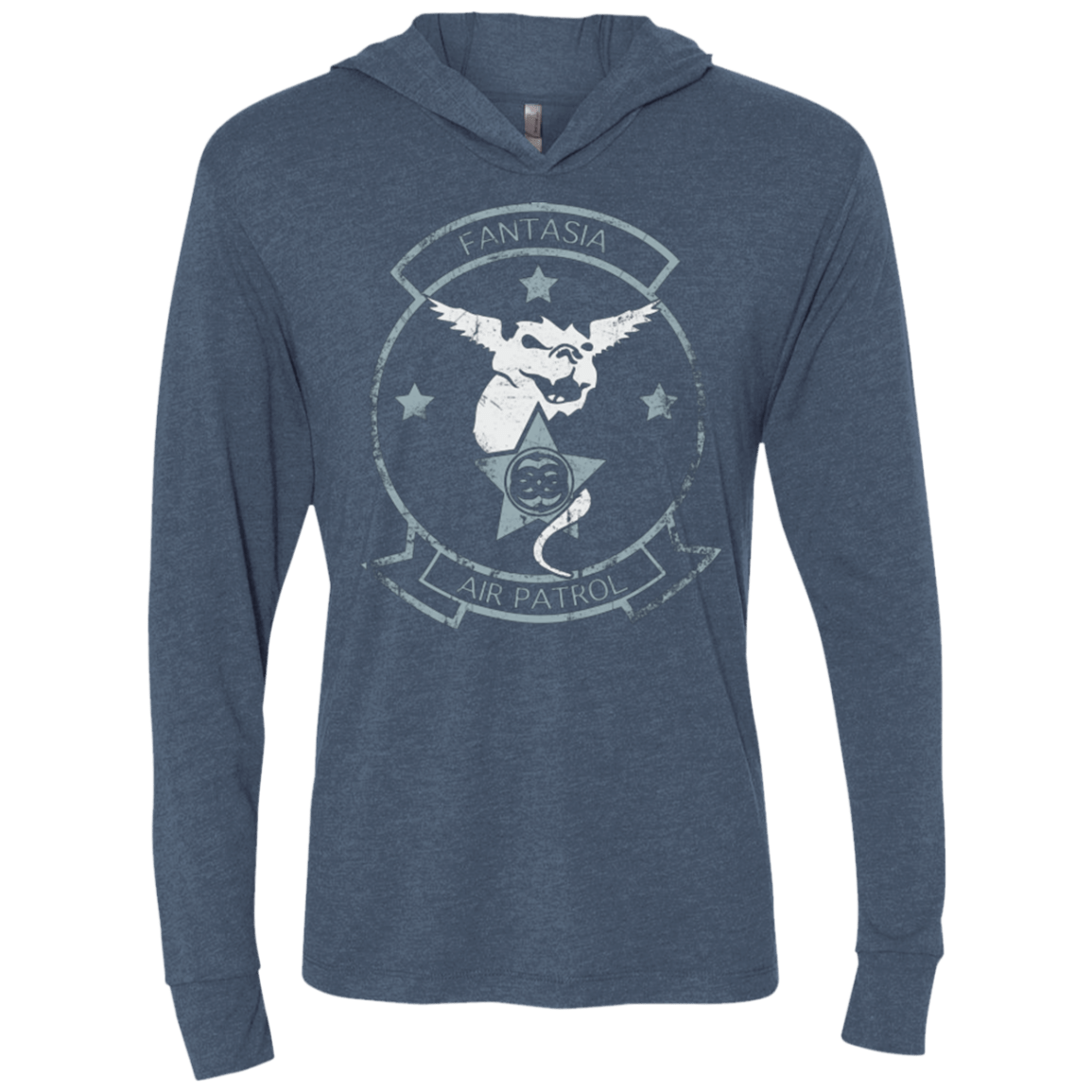 T-Shirts Indigo / X-Small Fantasia Air Patrol Triblend Long Sleeve Hoodie Tee