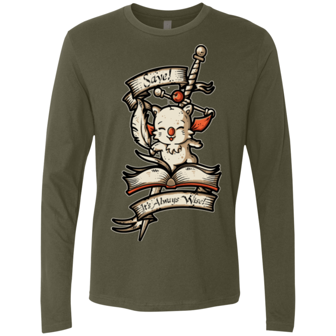 T-Shirts Military Green / Small FANTASY SAVE POINT Men's Premium Long Sleeve