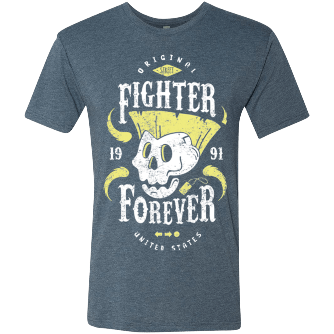 T-Shirts Indigo / Small Fighter Forever Guile Men's Triblend T-Shirt