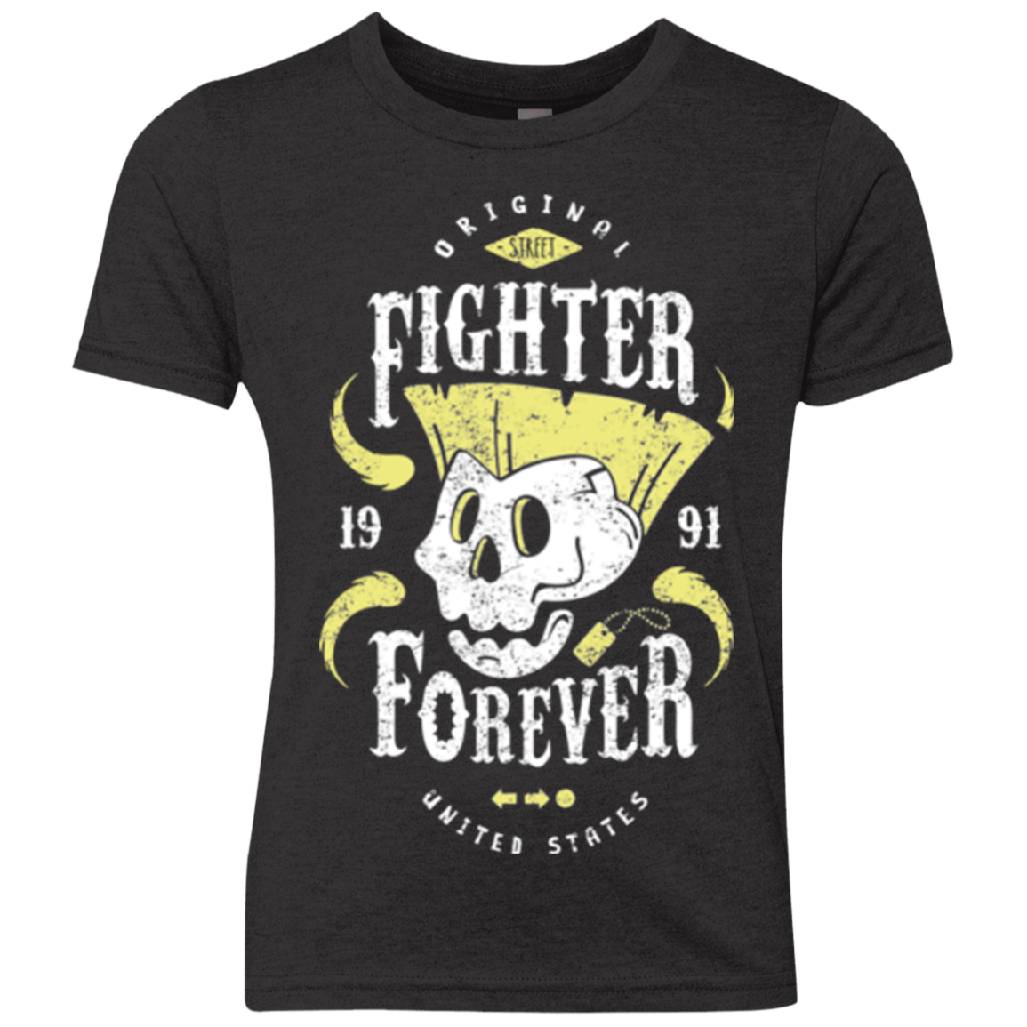 T-Shirts Vintage Black / YXS Fighter Forever Guile Youth Triblend T-Shirt