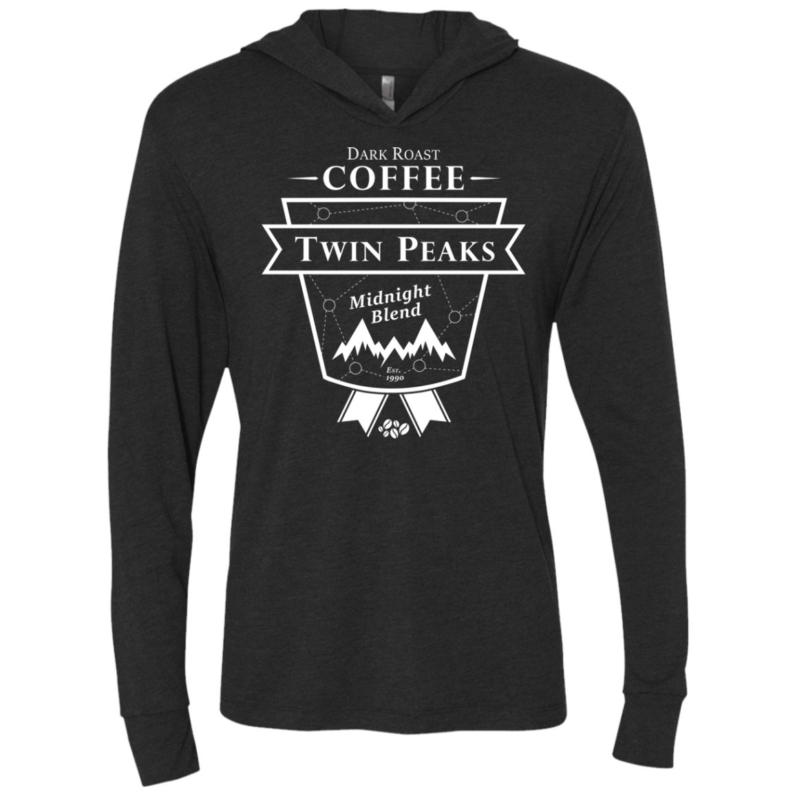 T-Shirts Vintage Black / X-Small Finest Black Triblend Long Sleeve Hoodie Tee