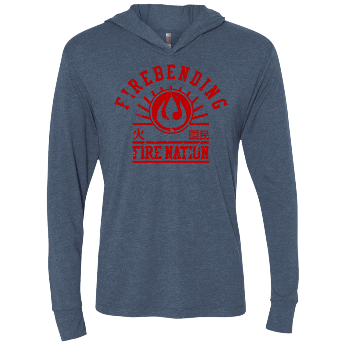 T-Shirts Indigo / X-Small Fire Nation Triblend Long Sleeve Hoodie Tee