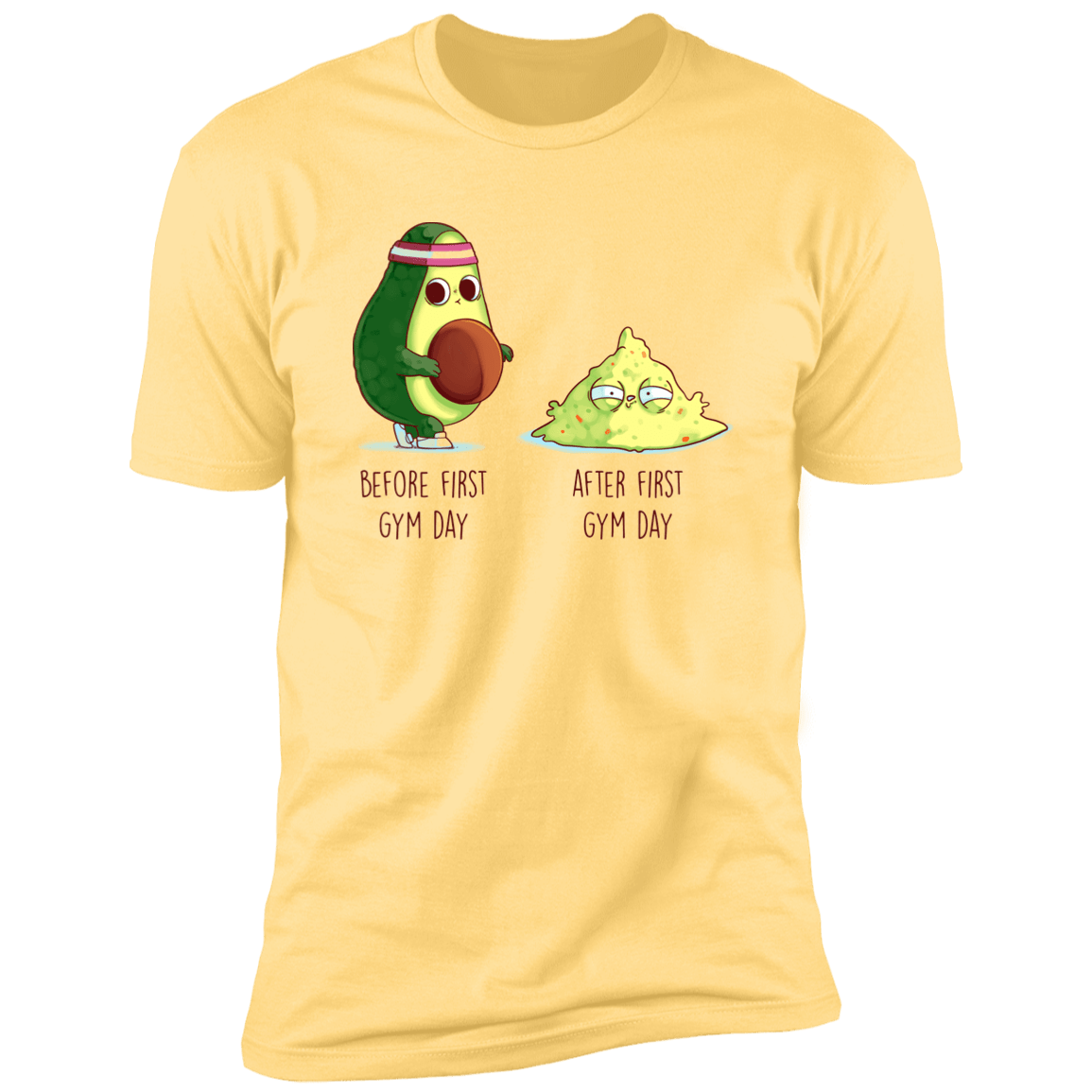T-Shirts Banana Cream / S First Gym Day Avocado Men's Premium T-Shirt