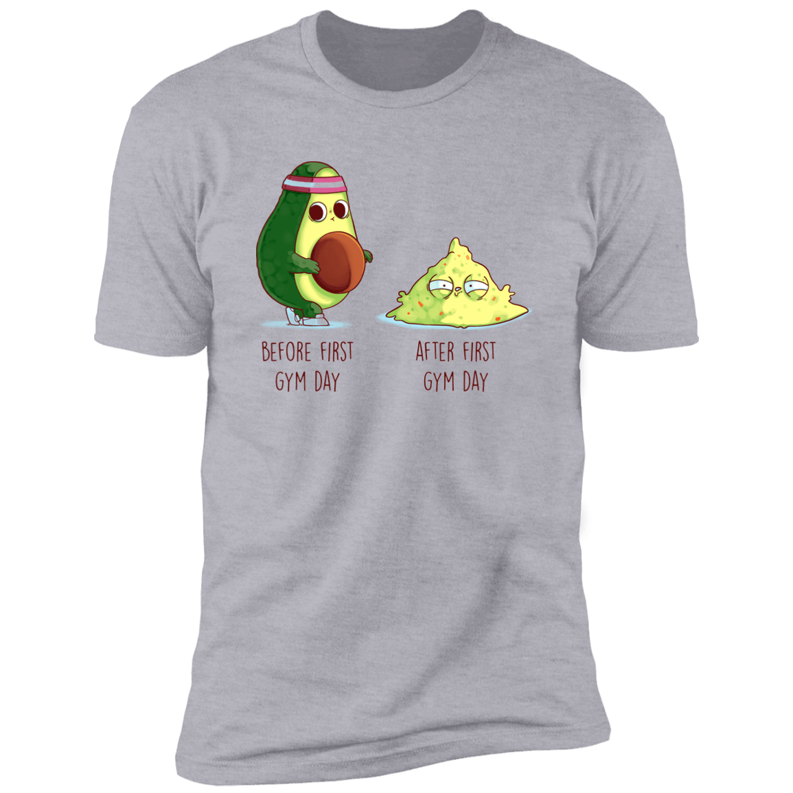 T-Shirts Heather Grey / S First Gym Day Avocado Men's Premium T-Shirt