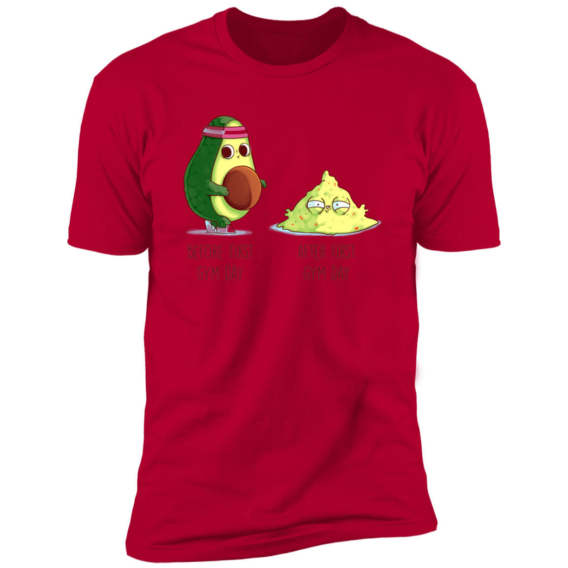 T-Shirts Red / S First Gym Day Avocado Men's Premium T-Shirt
