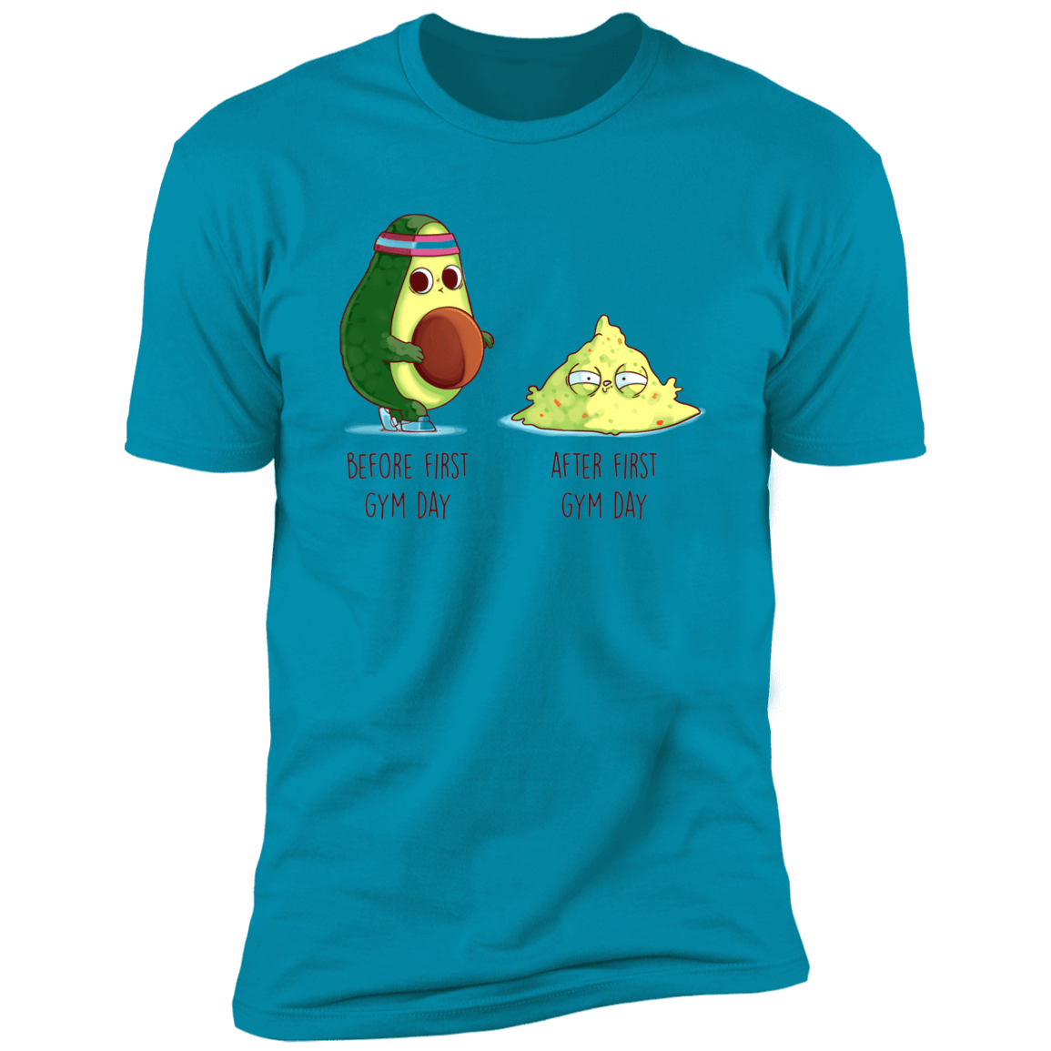 T-Shirts Turquoise / S First Gym Day Avocado Men's Premium T-Shirt