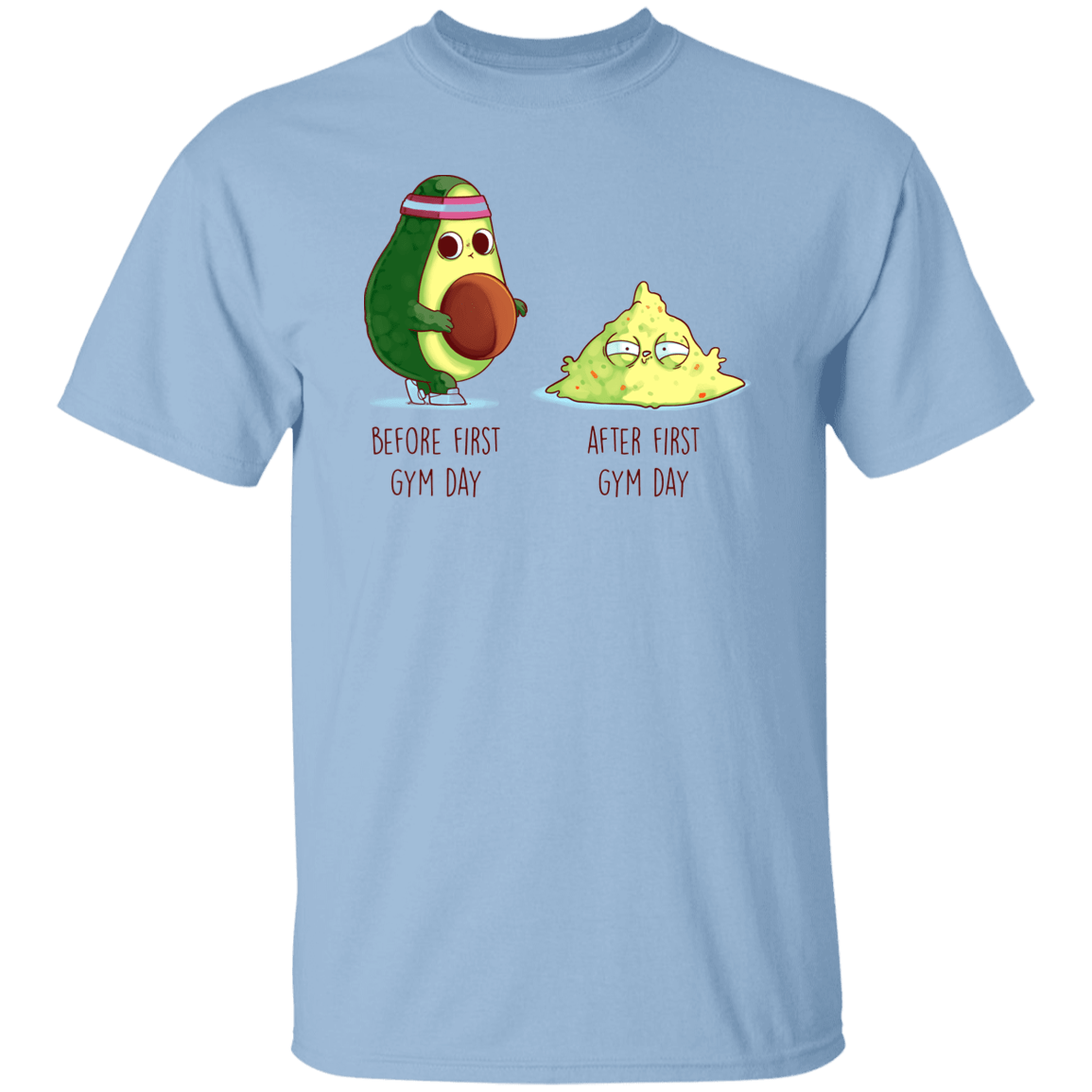 T-Shirts Light Blue / S First Gym Day Avocado T-Shirt