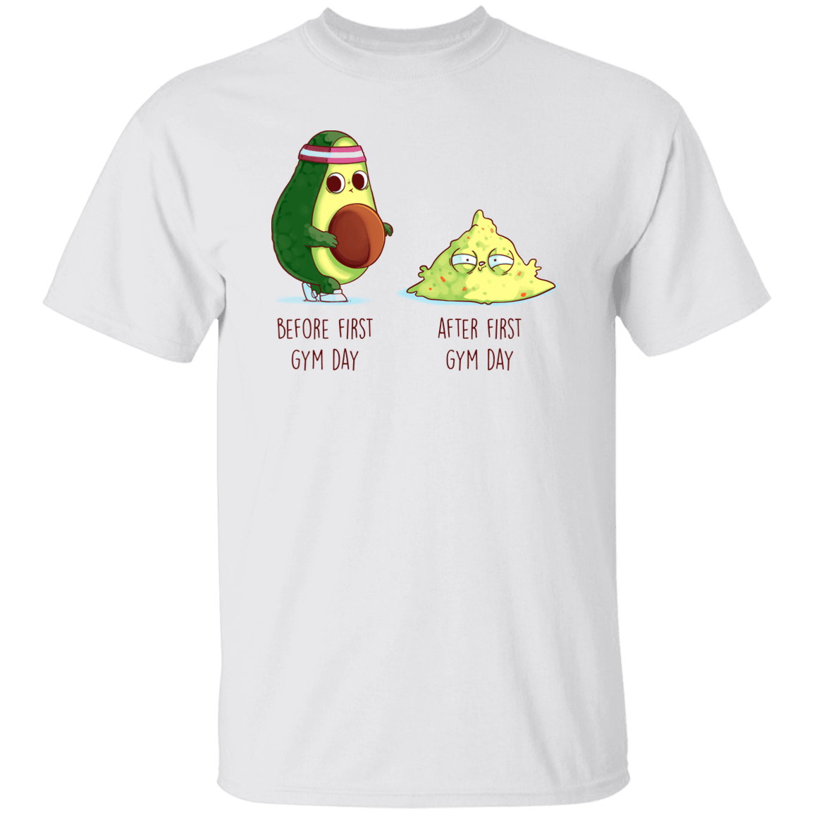 T-Shirts White / S First Gym Day Avocado T-Shirt