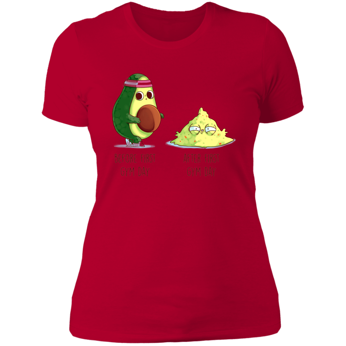 T-Shirts Red / S First Gym Day Avocado Women's Premium T-Shirt