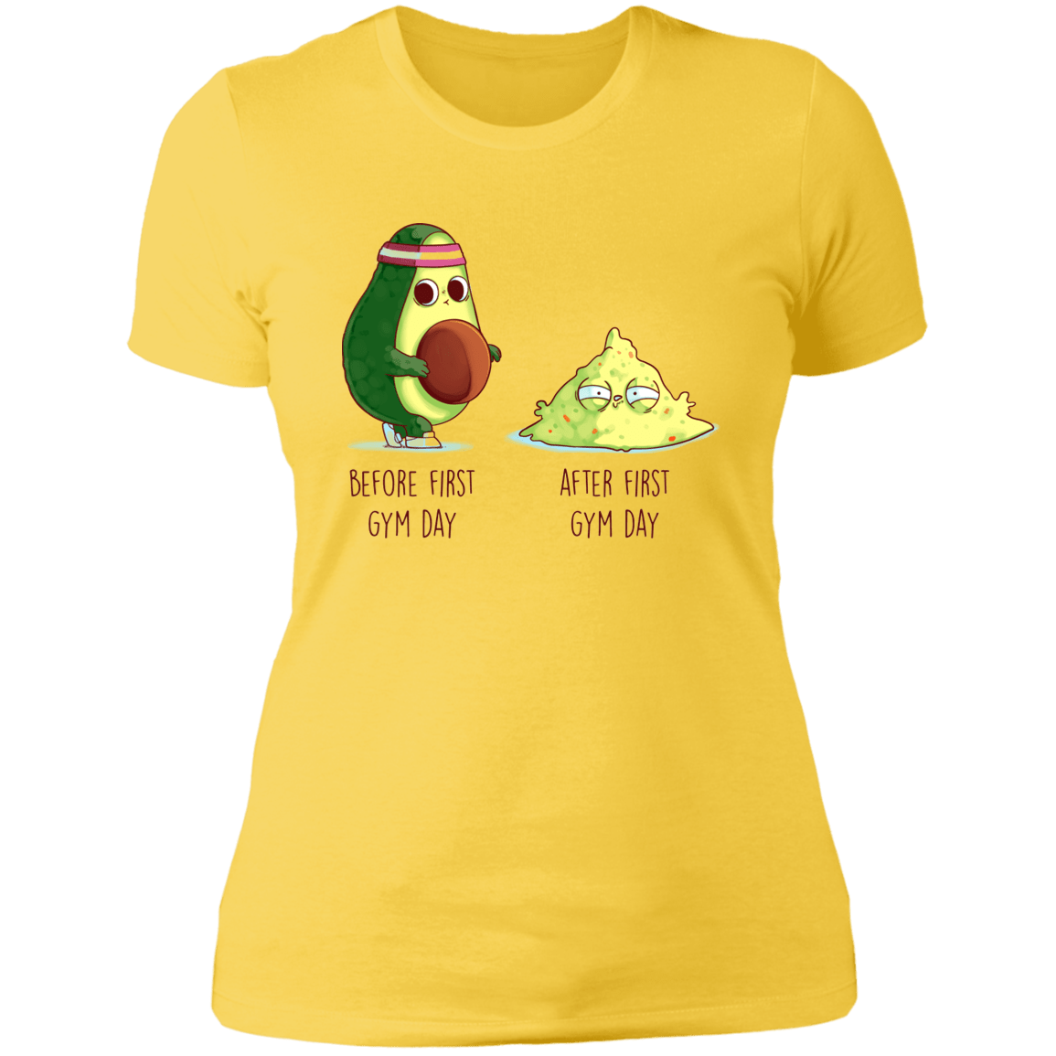 T-Shirts Vibrant Yellow / S First Gym Day Avocado Women's Premium T-Shirt