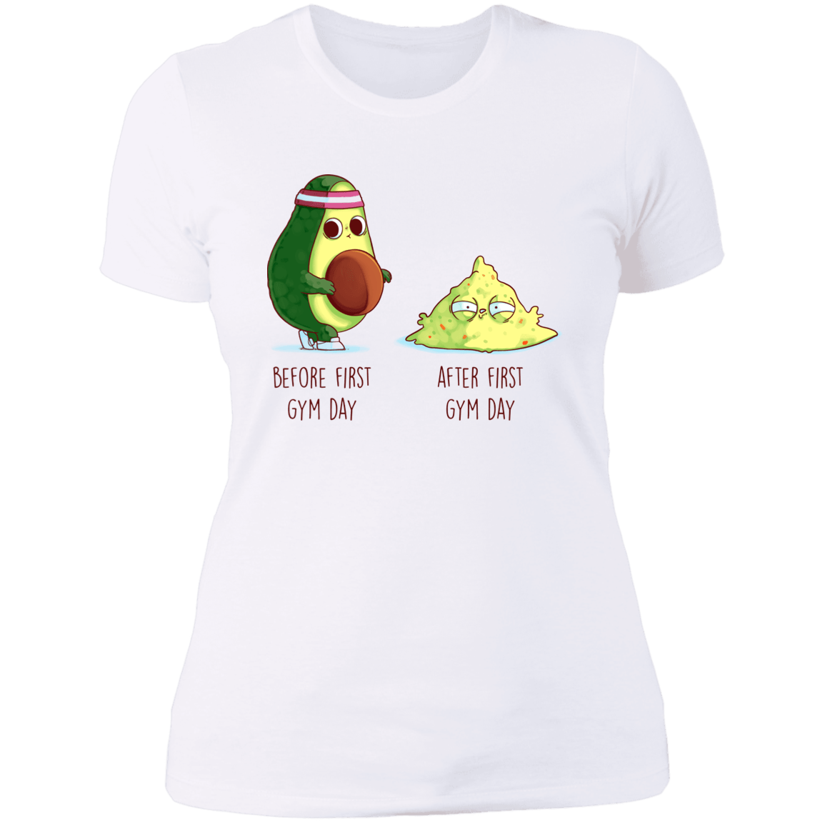 T-Shirts White / S First Gym Day Avocado Women's Premium T-Shirt