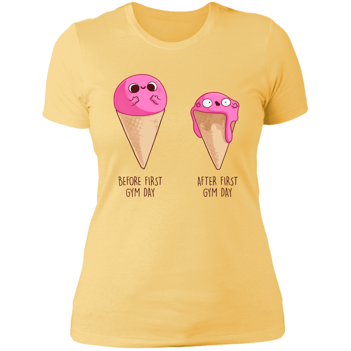 T-Shirts Banana Cream/ / S First Gym Day Women's Premium T-Shirt