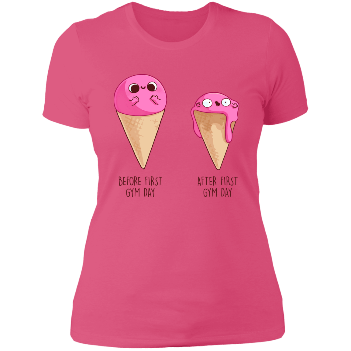 T-Shirts Hot Pink / S First Gym Day Women's Premium T-Shirt
