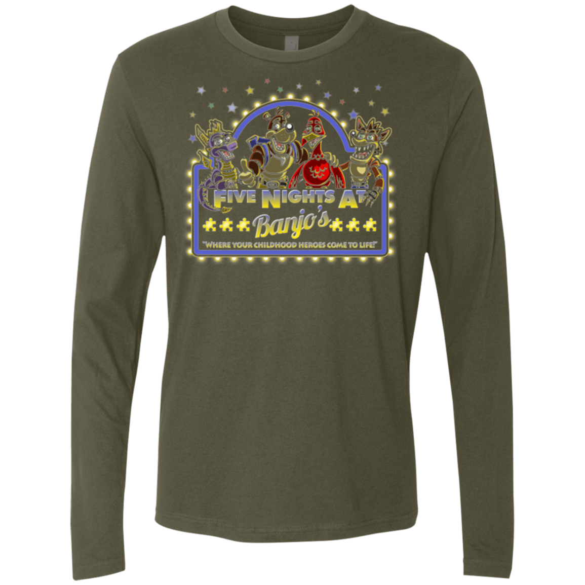 T-Shirts Military Green / Small Five Nights at Banjos Men's Premium Long Sleeve