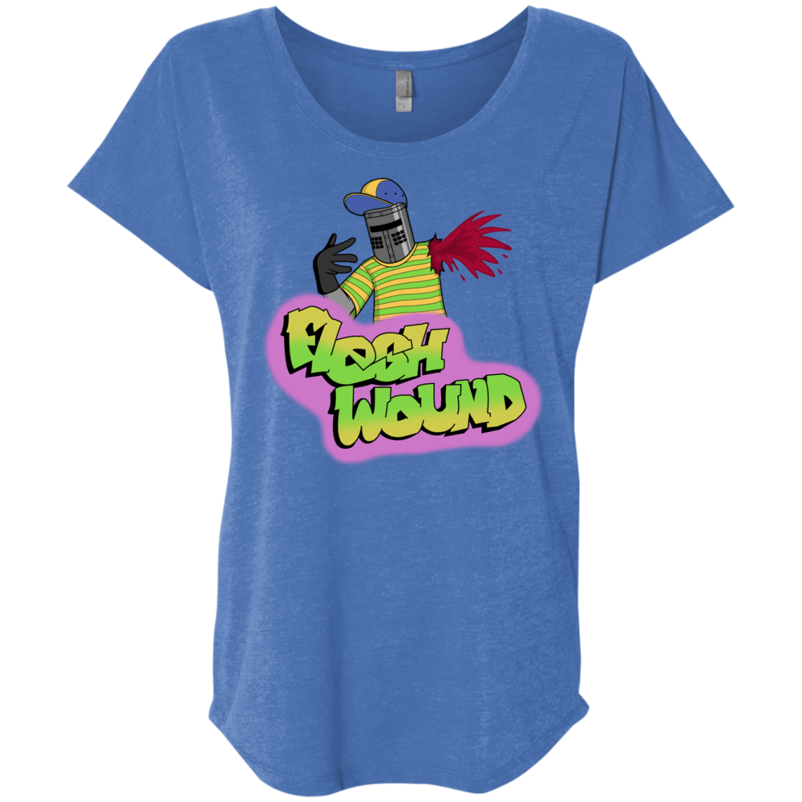 T-Shirts Vintage Royal / X-Small Flesh Wound Triblend Dolman Sleeve