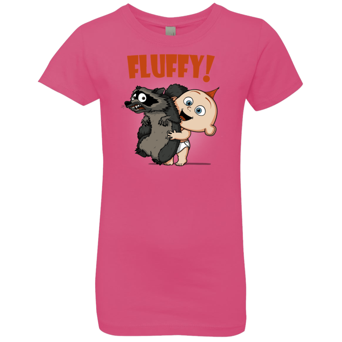 T-Shirts Hot Pink / YXS Fluffy Raccoon Girls Premium T-Shirt