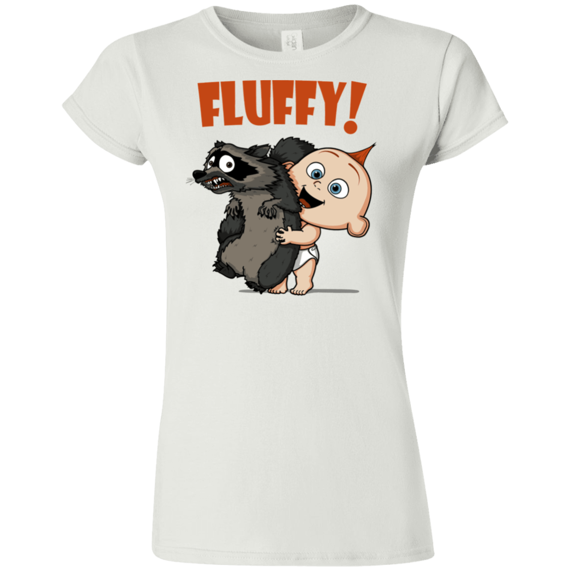 T-Shirts White / S Fluffy Raccoon Junior Slimmer-Fit T-Shirt