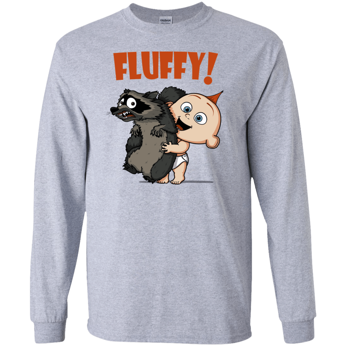 T-Shirts Sport Grey / S Fluffy Raccoon Men's Long Sleeve T-Shirt