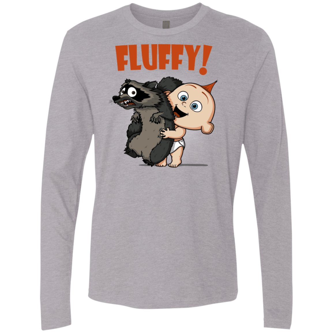 T-Shirts Heather Grey / S Fluffy Raccoon Men's Premium Long Sleeve