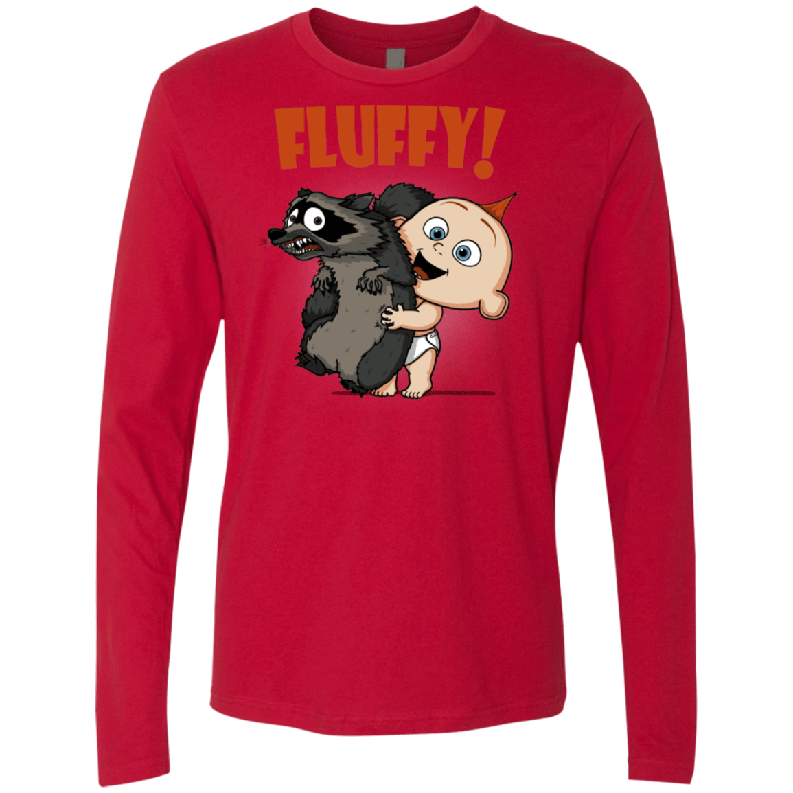T-Shirts Red / S Fluffy Raccoon Men's Premium Long Sleeve