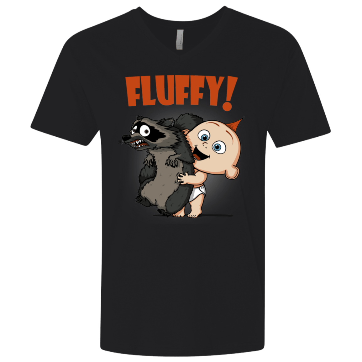T-Shirts Black / X-Small Fluffy Raccoon Men's Premium V-Neck