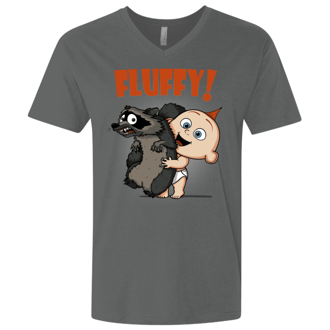 T-Shirts Heavy Metal / X-Small Fluffy Raccoon Men's Premium V-Neck