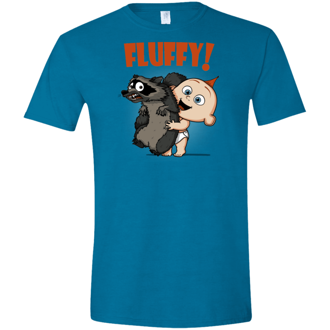 T-Shirts Antique Sapphire / S Fluffy Raccoon Men's Semi-Fitted Softstyle