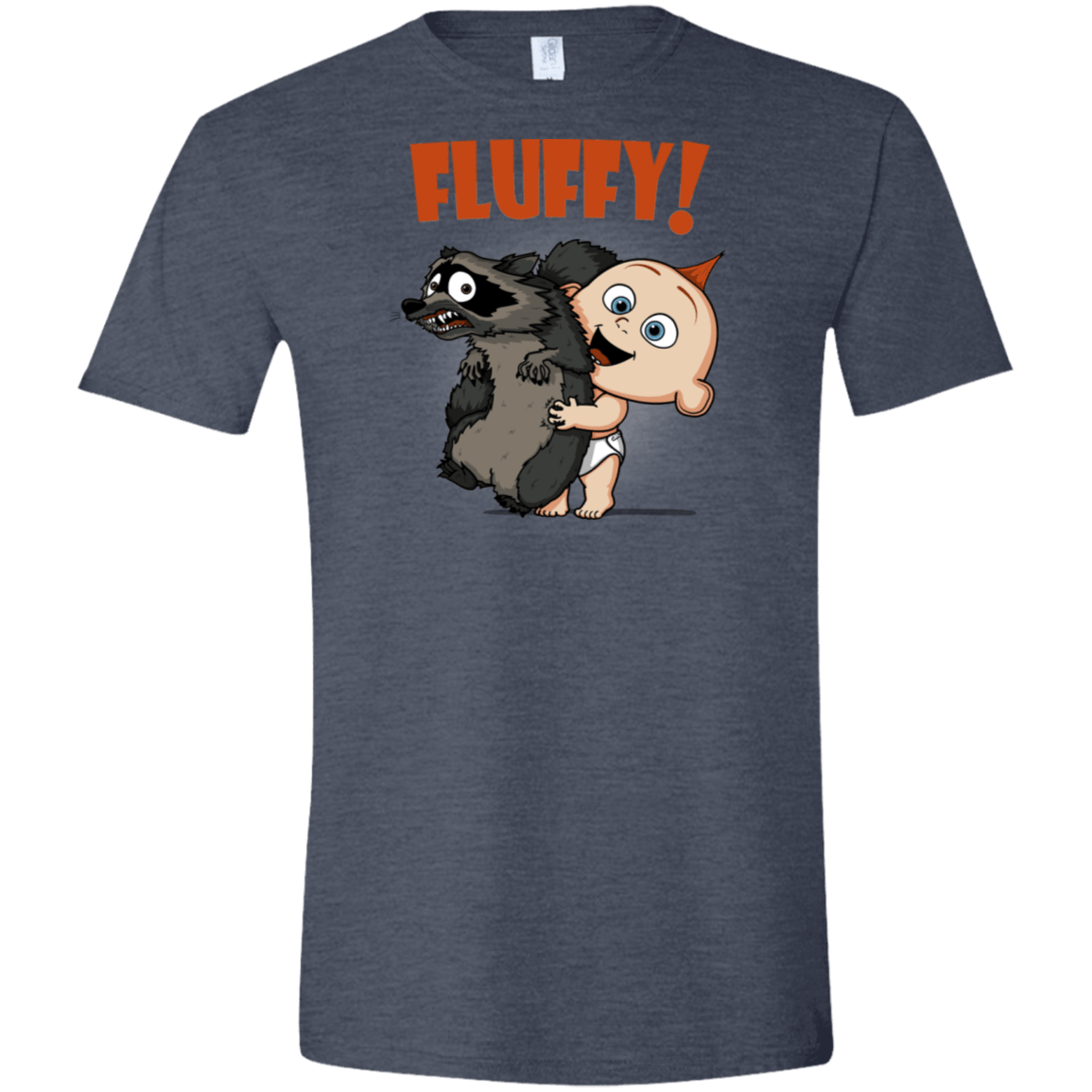 T-Shirts Heather Navy / S Fluffy Raccoon Men's Semi-Fitted Softstyle