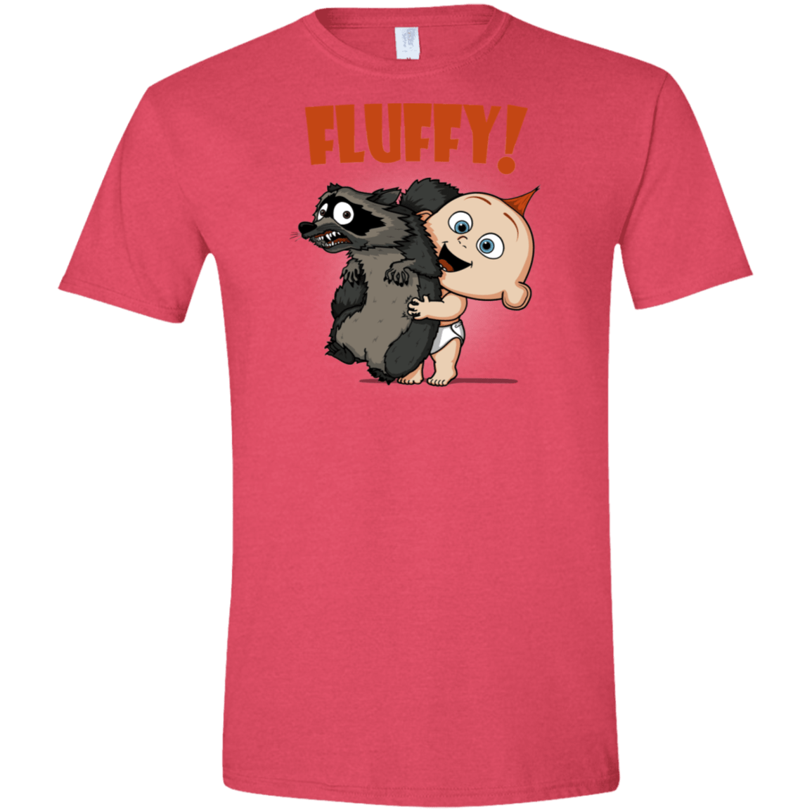 T-Shirts Heather Red / S Fluffy Raccoon Men's Semi-Fitted Softstyle