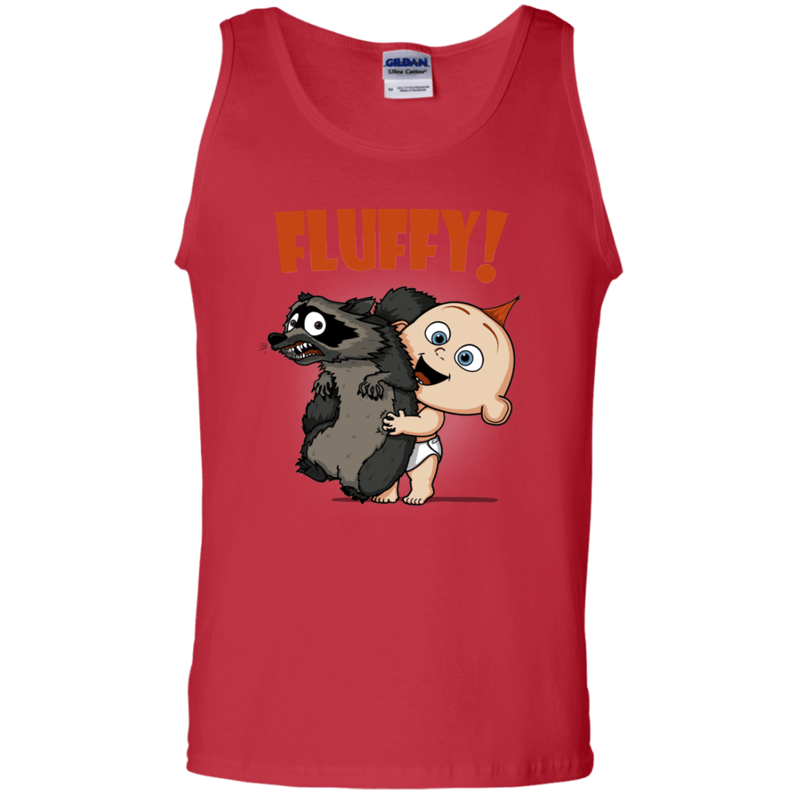 T-Shirts Red / S Fluffy Raccoon Men's Tank Top