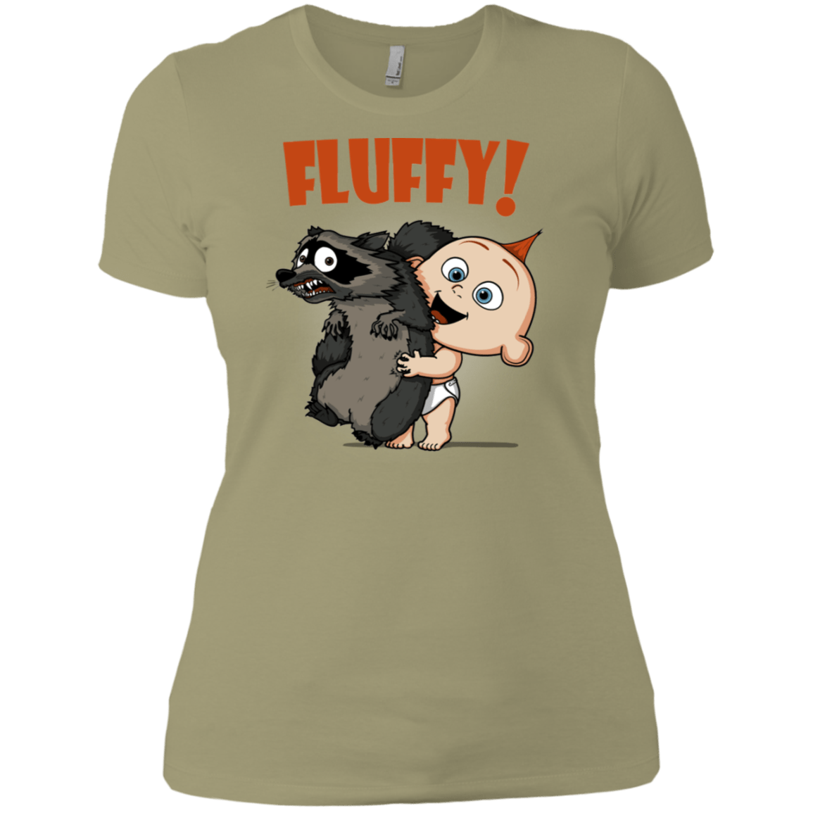 T-Shirts Light Olive / X-Small Fluffy Raccoon Women's Premium T-Shirt