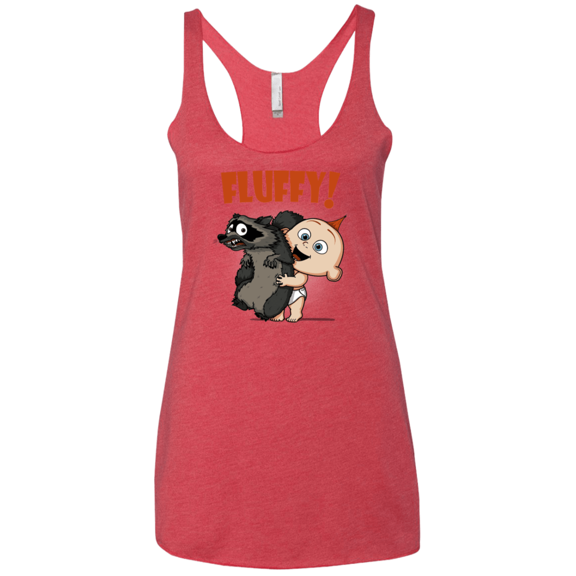 T-Shirts Vintage Red / X-Small Fluffy Raccoon Women's Triblend Racerback Tank